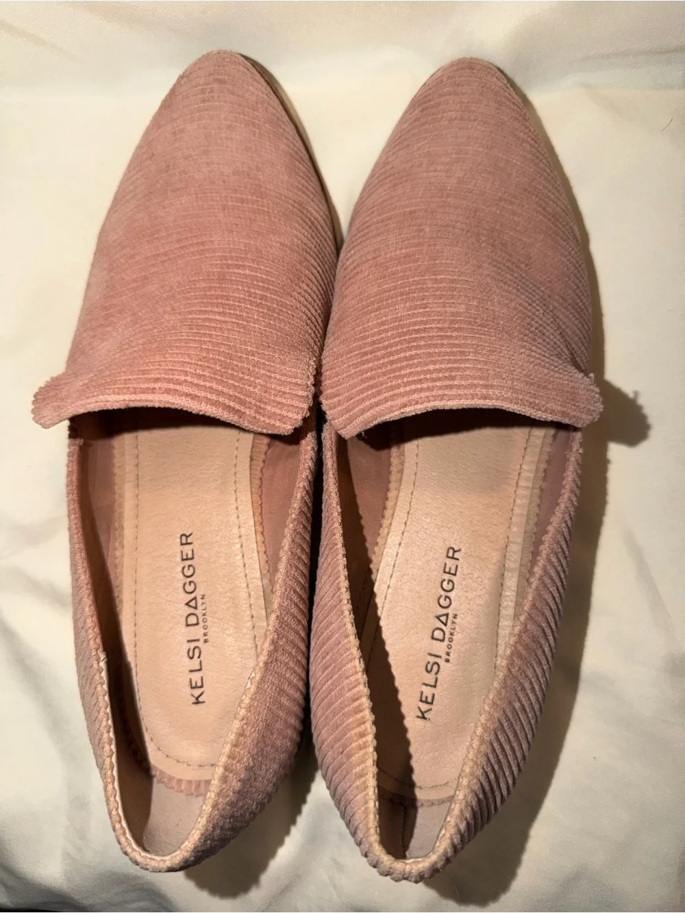 Kelsi Dagger Blush Pink Arbor Corduroy Slip-On Loafers